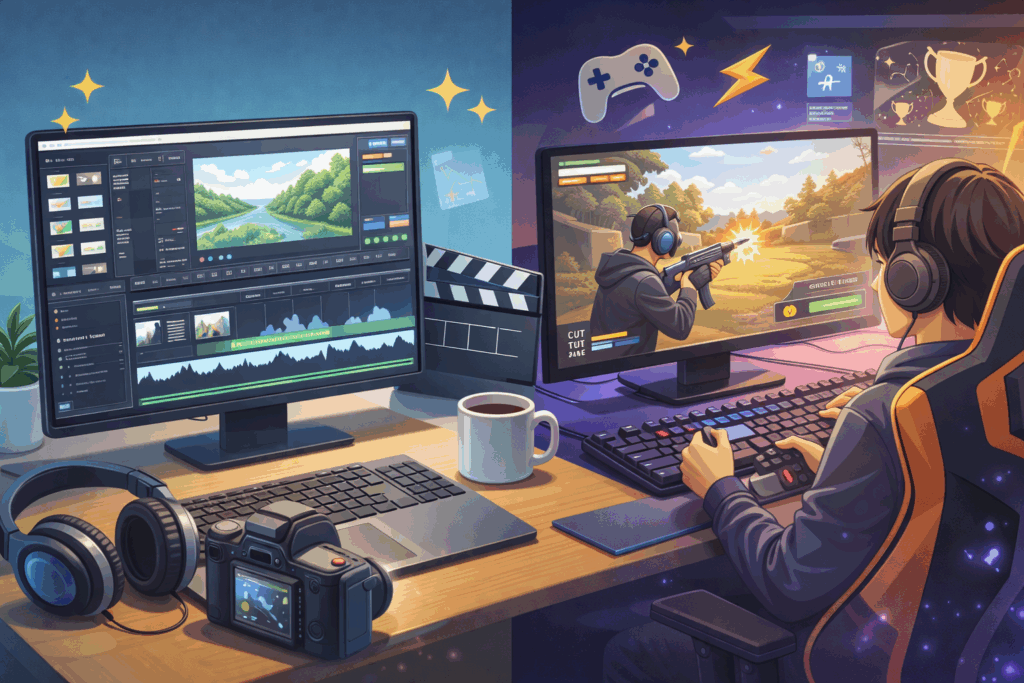 リバイブで学べる動画編集とeスポーツを就労につなげる流れの図